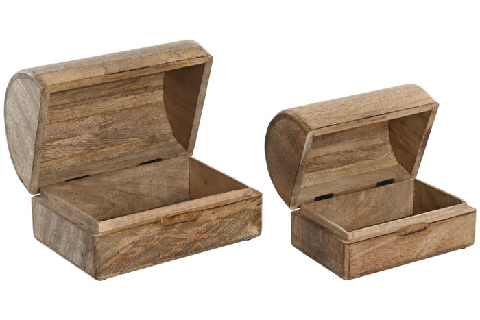 DKD Home Decor Set de 2 Cajas de Almacenaje de Mango Natural