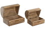 DKD Home Decor Set de 2 Cajas de Almacenaje de Mango Natural