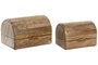 DKD Home Decor Set de 2 Cajas de Almacenaje de Mango Natural