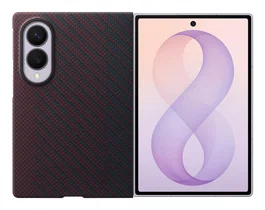 Samsung EF-KF971SREGWW Funda de Fibra de Carbono Magnética para Galaxy Z Fold8 - Rojo