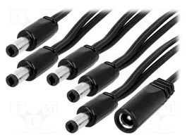 ESPE Cable de alimentación CC 2x0,5mm² con 5 conectores DC 5,5/2,5mm, 0,35m