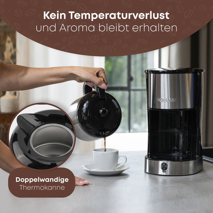 Bomann KA 6066 CB Cafetera de goteo con Jarra Térmica Bomann KA 6066 CB Cafetera de goteo con Jarra Térmica