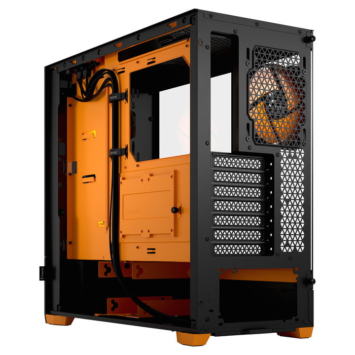 Fractal Design Pop Air Midi-Tower, Cristal Templado, Ventiladores RGB Orange Core, TG Clear Tint
