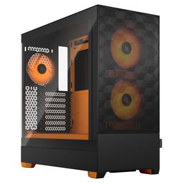 Fractal Design Pop Air Midi-Tower, Cristal Templado, Ventiladores RGB Orange Core, TG Clear Tint