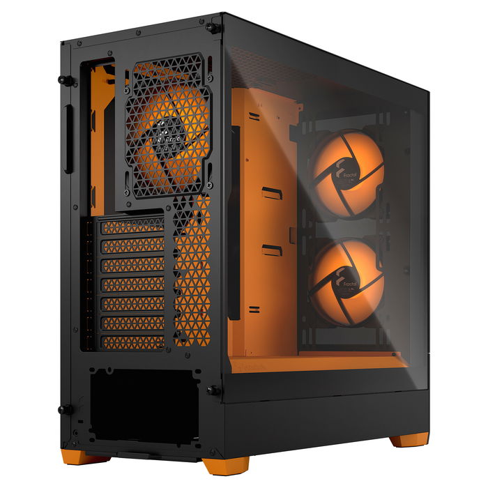 Fractal Design Pop Air Midi-Tower, Cristal Templado, Ventiladores RGB Orange Core, TG Clear Tint