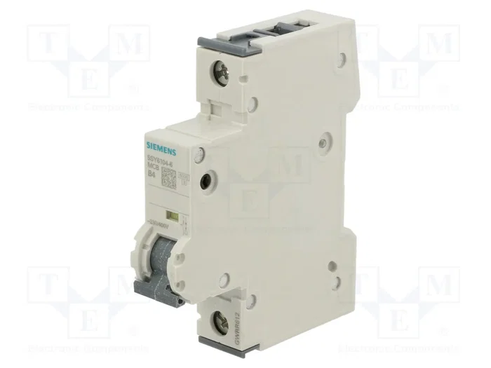 SIEMENS 5SY6104-6 Interruptor magnetotérmico 1 polo 4A 6kA SIEMENS 5SY6104-6 Interruptor magnetotérmico 1 polo 4A 6kA