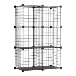 Newlux Estantería Modular Titan C6 Negra Metálica con 6 Módulos 64.5x94.5x31.5 cm Carga 60 kg