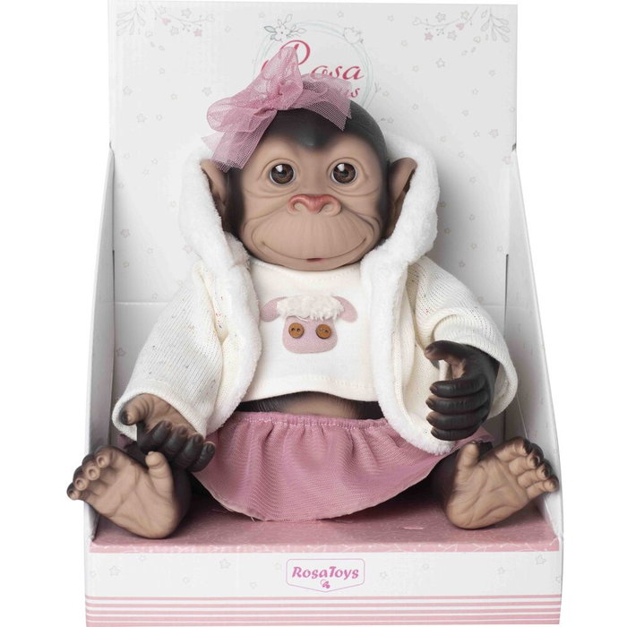 ROSA TOYS Muñeco Bebé Reborn Mono Capucha y Falda 35cm