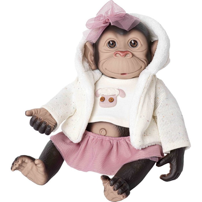 ROSA TOYS Muñeco Bebé Reborn Mono Capucha y Falda 35cm