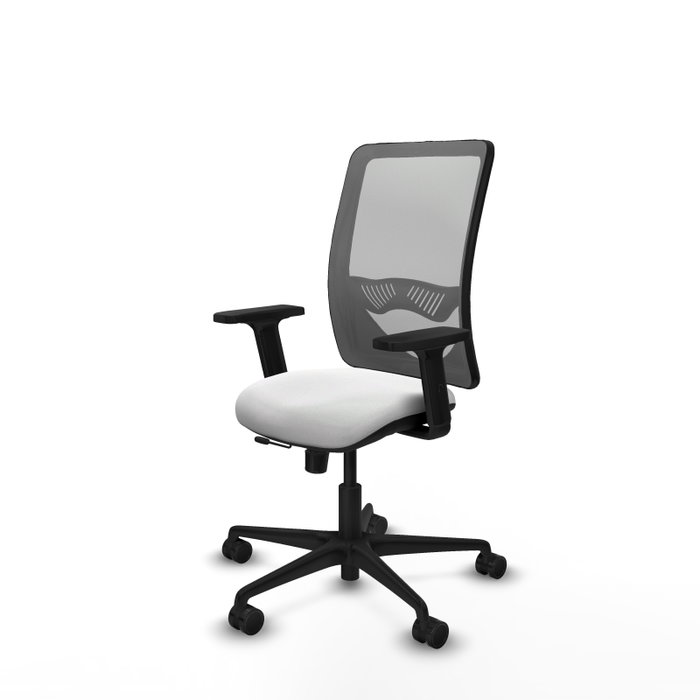 PIQUERAS Y CRESPO Silla de oficina Zulema con mecanismo Sincro/Traslack, Tela Blanca y Malla Gris