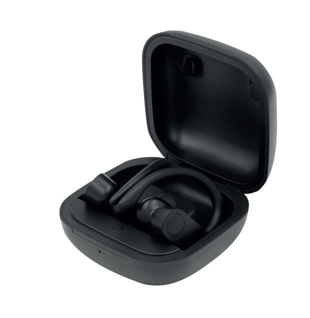 Daewoo Auriculares Inalámbricos Deportivos TWS Sport con Gancho, Bluetooth 5.0, Indicador LED de Batería, 30mAh/300mAh, Carga Tipo C, Color Negro