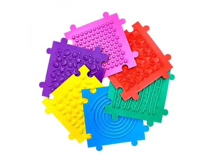 Amaya Suelo Puzzle Texturizado Antideslizante para Juegos Didácticos, Set de 6 Unidades, Colores Surtidos