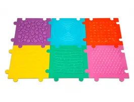 Amaya Suelo Puzzle Texturizado Antideslizante para Juegos Didácticos, Set de 6 Unidades, Colores Surtidos