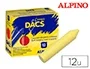 Dacs Lápices de cera unicolor amarillo claro, caja de 12 unidades