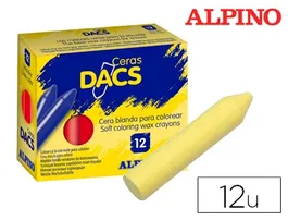 Dacs Lápices de cera unicolor amarillo claro, caja de 12 unidades