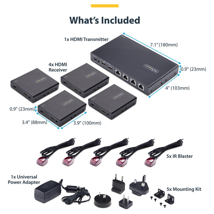 StarTech 4K7014IC-EXTEND-HDMI Extensor y Divisor HDMI de 4 Puertos 4K 60Hz por CAT6 StarTech 4K7014IC-EXTEND-HDMI Extensor y Divisor HDMI de 4 Puertos 4K 60Hz por CAT6