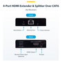 StarTech 4K7014IC-EXTEND-HDMI Extensor y Divisor HDMI de 4 Puertos 4K 60Hz por CAT6