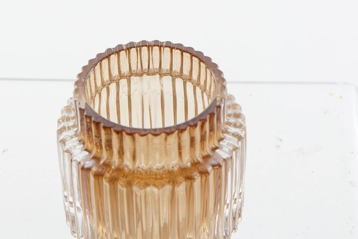 Portavela Sixties DKD Home Decor Ambar 7 x 8 x 7 cm (12 Unidades)