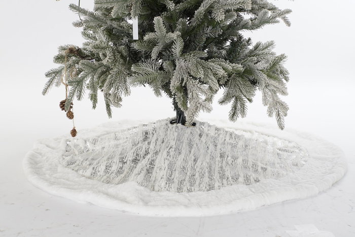 DKD Home Decor Base para Árbol de Navidad Plateada 120x120x2 cm