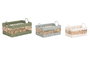 DKD Home Decor Set de 3 Cestas de Fibra Verde 43x30x26 cm
