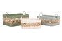 DKD Home Decor Set de 3 Cestas de Fibra Verde 43x30x26 cm