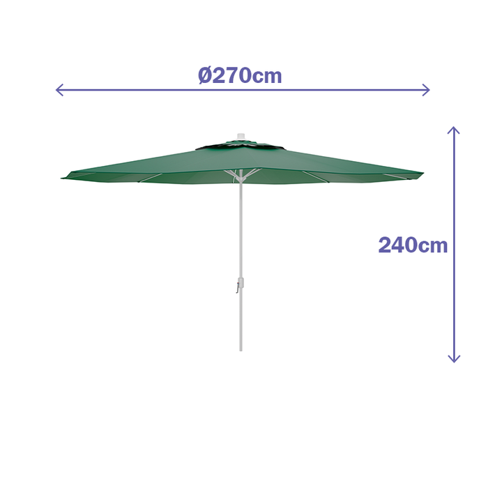 Marbueno Sombrilla Acero 8 Barillas D270 cm Polyester Verde Jardin, Piscina y Terraza 10188