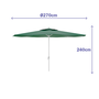 Marbueno Sombrilla Acero 8 Barillas D270 cm Polyester Verde Jardin, Piscina y Terraza 10188