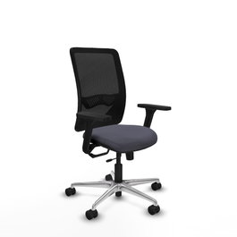PIQUERAS Y CRESPO Silla de oficina Zulema con mecanismo Sincro/Traslack, Gris oscuro y Negro