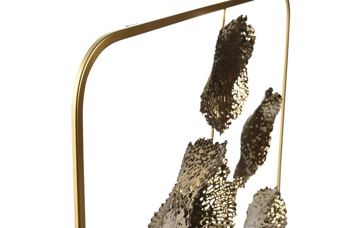 DKD Home Decor Decoración de Pared Inox Flor Dorado