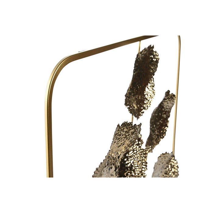 DKD Home Decor Decoración de Pared Inox Flor Dorado