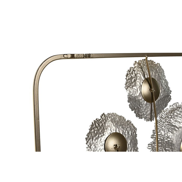 DKD Home Decor Decoración de Pared Inox Flor Dorado