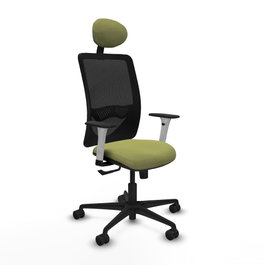 PIQUERAS Y CRESPO Silla de oficina Zulema con mecanismo Sincro, Verde oliva y Negro