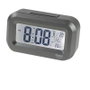 SAMI Despertador mini LCD con luz LED, termómetro y 9 melodías - Plata oscuro