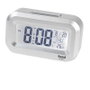 SAMI Despertador mini LCD con luz LED, termómetro y 9 melodías - Plata oscuro