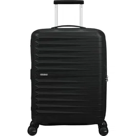 American Tourister FastForward 55cm Maleta de Cabina Spinner Expansible, 4 Ruedas, Negro, 55x40x23cm