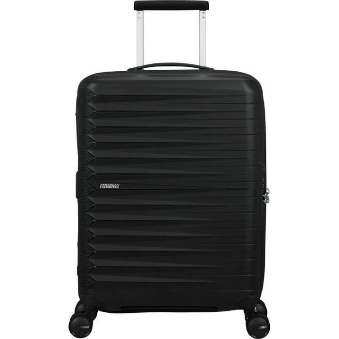 American Tourister FastForward 55cm Maleta de Cabina Spinner Expansible, 4 Ruedas, Negro, 55x40x23cm