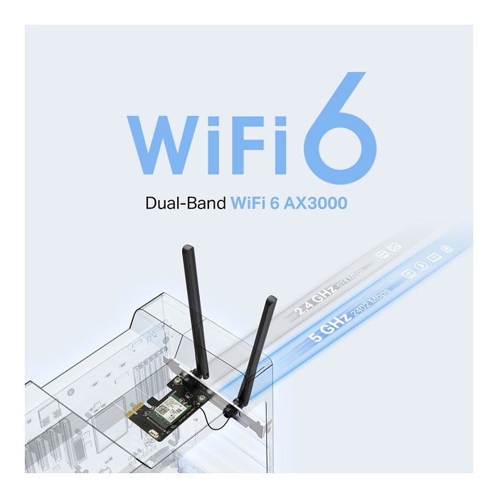 Mercusys MA80XE Adaptador Wi-Fi 6 PCIe AX3000 Dual-Banda