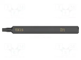 WERA Punta de destornillador Torx® TX15 de impacto de 70 mm