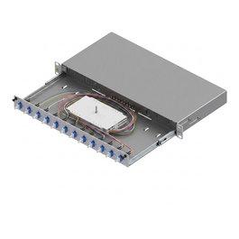 EasyLan LWL-Spleibox Grade C 19-Zoll 1HE, 12 Puertos, 12x LC-Duplex OS2