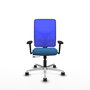 PIQUERAS Y CRESPO Silla de oficina Motilla con mecanismo Sincro/Traslack, Azul
