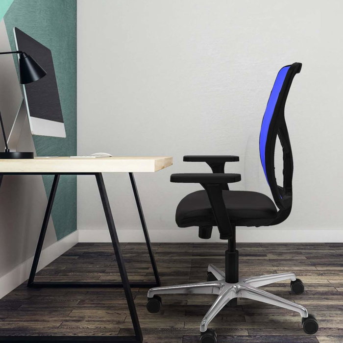 PIQUERAS Y CRESPO Silla de oficina Motilla con mecanismo Sincro/Traslack, Azul
