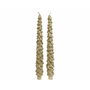 Decoris Pack de 2 velas en forma de pino, doradas con brillantina
