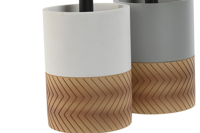 DKD Home Decor Escobillero Resina Blanco Gris Natural 9.5 x 37 x 9.5 cm (2 Unidades) DKD Home Decor Escobillero Resina Blanco Gris Natural 9.5 x 37 x 9.5 cm (2 Unidades)