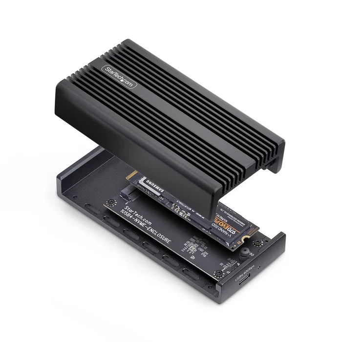 StarTech.com 1USB4-NVME-ENCLOSURE Caja Externa para SSD NVMe M.2 USB4 40Gbps - Compatible Thunderbolt 5/4/3 y Unidades 2230/2242/2260/2280 - Negro