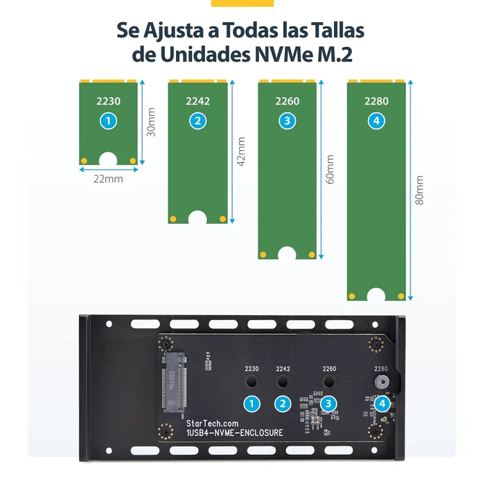 Startech Carcasa USB4 NVMe M.2 40Gbps para SSD USB Tipo C