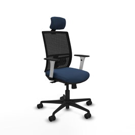 PIQUERAS Y CRESPO Silla de oficina Yunquera con mecanismo Sincro/Traslack Azul marino