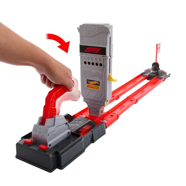 Mattel Hot Wheels Racing Pista F1 Formula Uno Reto de la Parrilla de Salida, Incluye 2 Vehículos