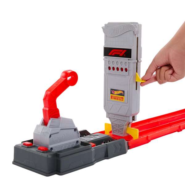Mattel Hot Wheels Racing Pista F1 Formula Uno Reto de la Parrilla de Salida, Incluye 2 Vehículos