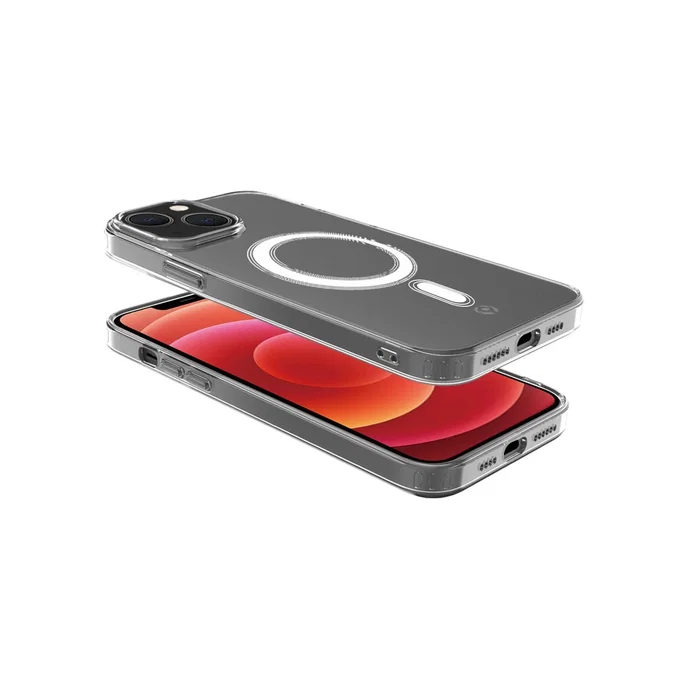 Celly Funda transparente para iPhone 14 Plus (6.7") | GelskinMag | Carga inalámbrica MagSafe | Protección contra caídas y rayones