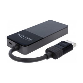 DeLOCK 87737 Splitter DisplayPort 1.4 Activo 1 Entrada a 3 Salidas 8K 7680 x 4320 Pixeles a 30 Hz con Alimentacion USB